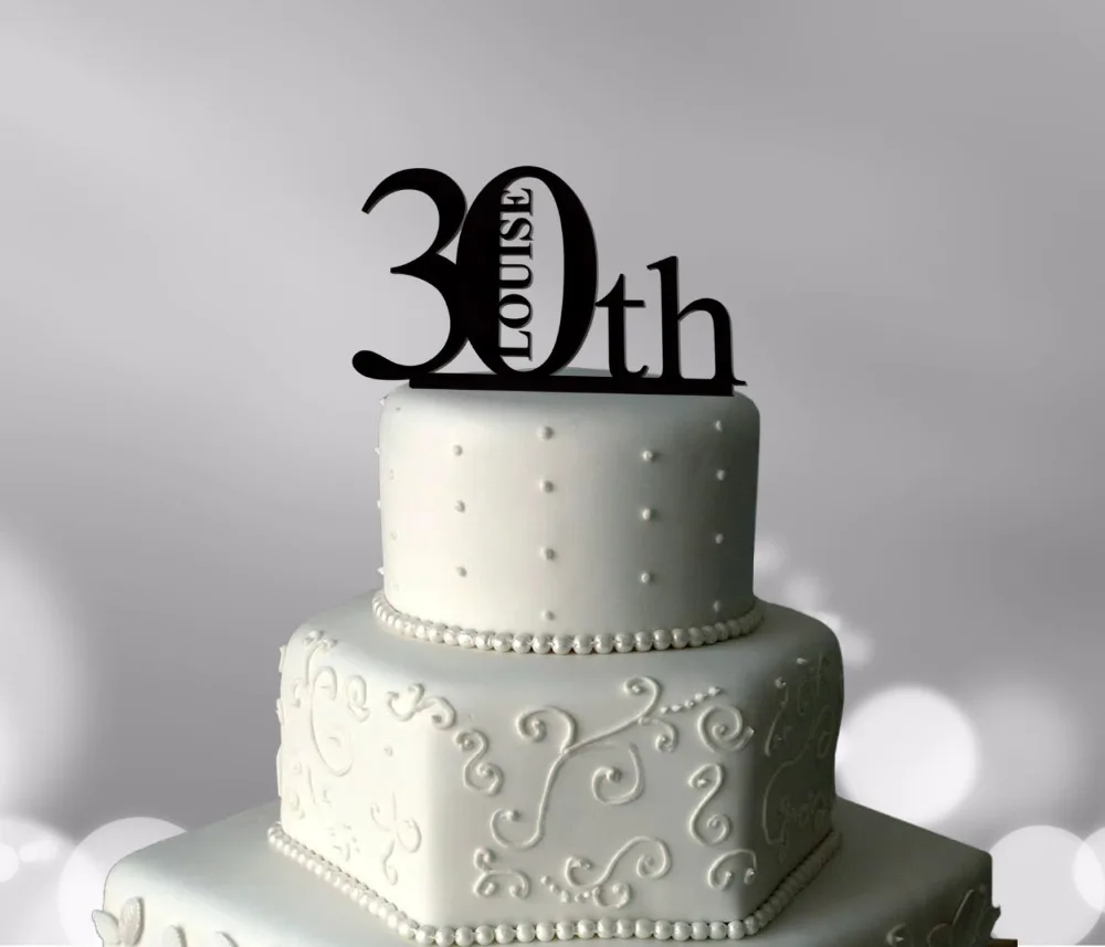 Personalized Acrylic Happy 30th Cake Topper,Birthday Party Decorations