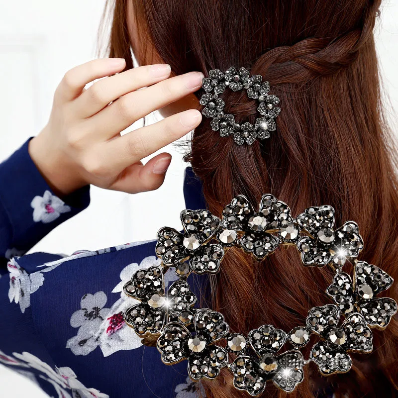 Buy Women Hollow Rhinestone Hair Clips Crystal Hair