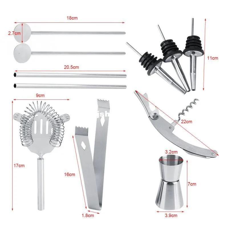 12 шт. набор для барменов из нержавеющей стали набор для коктейлей ручной шейкер для напитков необычное столовое вино смеситель вечерние бар набор пивоварения набор