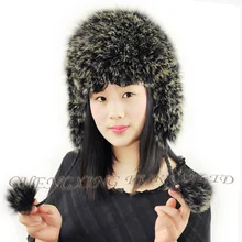 Cx-c-49c Для женщин Шапки сделано в Китае Высокое качество вязаная лиса Мех животных hat