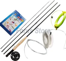 carbon fly fishing rod combo 6pcs/set 9ft fly rods+fly reel 5/6+fishing flies carp fishing accessories from china online store