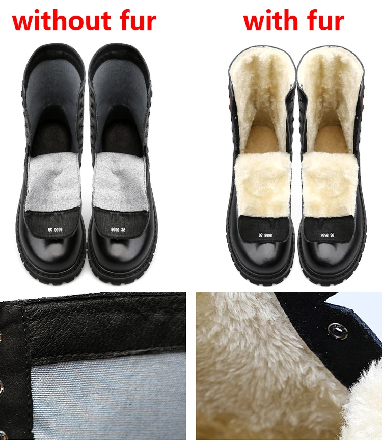 JINTOHO/Мужская обувь из натуральной кожи; зимние мужские ботинки; мотоциклетные ботинки до середины икры; кожаные мужские ботинки; зимняя обувь; большие размеры