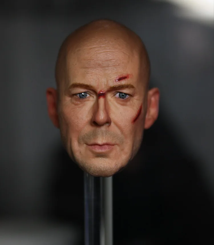 

KUMIK KM13-53 1/6 Bruce Willis Head Sculpt Battle Damage Version for 12inch Action Figure DIY