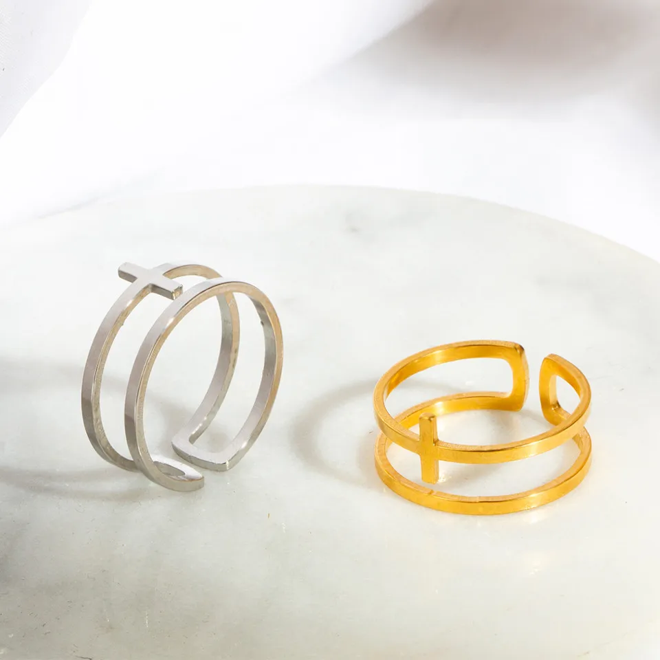 

Vintage Knuckle Rings for Women Boho Geometric Double Cross Ring Set Bohemian Midi Finger Fashion Open Jewelry Bague Femme Gifts