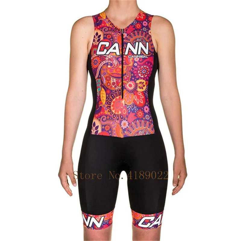 CANNBAL ladies jumpsuit summer sleeveless classic color cycling skinsuit roupa ciclismo feminina 2019 bike team triathlon suit