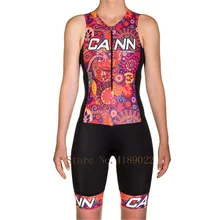 CANNBAL ladies jumpsuit summer sleeveless classic color cycling skinsuit roupa ciclismo feminina 2019 bike team triathlon suit