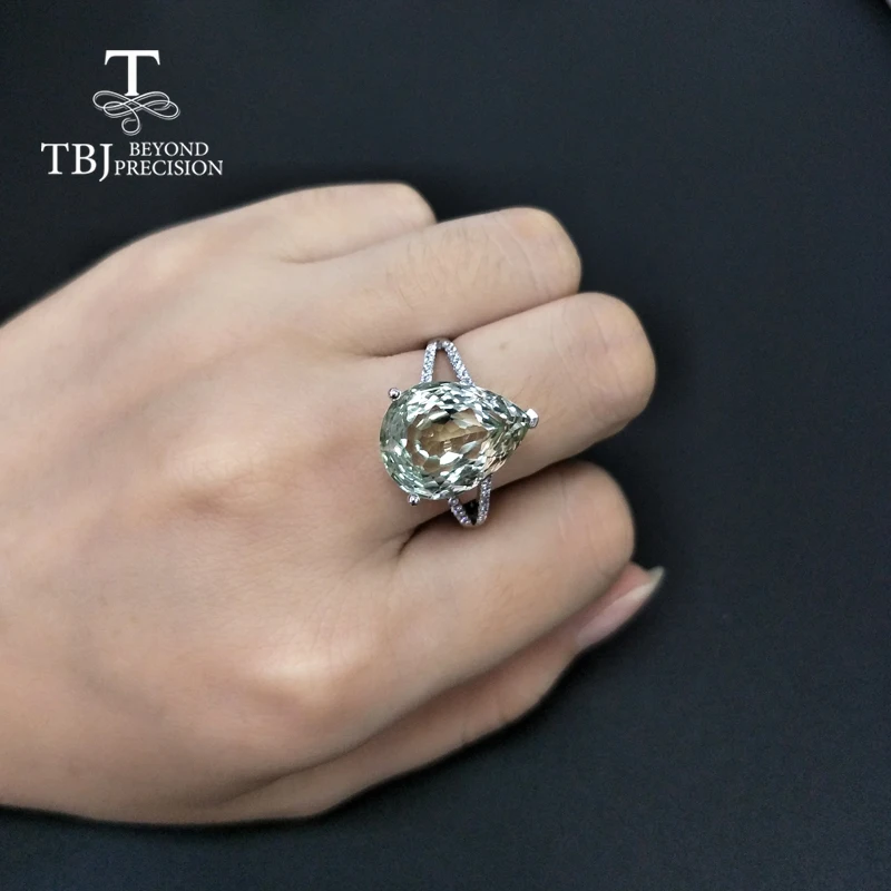 TBJ, серебро 925 пробы, зеленое кольцо с аметистом, кольца с празиолитом, натуральный драгоценный камень, птичье гнездо, ювелирное изделие для женщин, подарок
