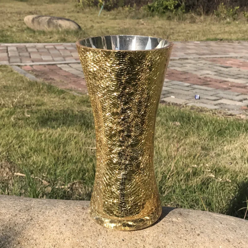 Скандинавский стиль Золотой ледяной треснутый корсет стеклянная ваза