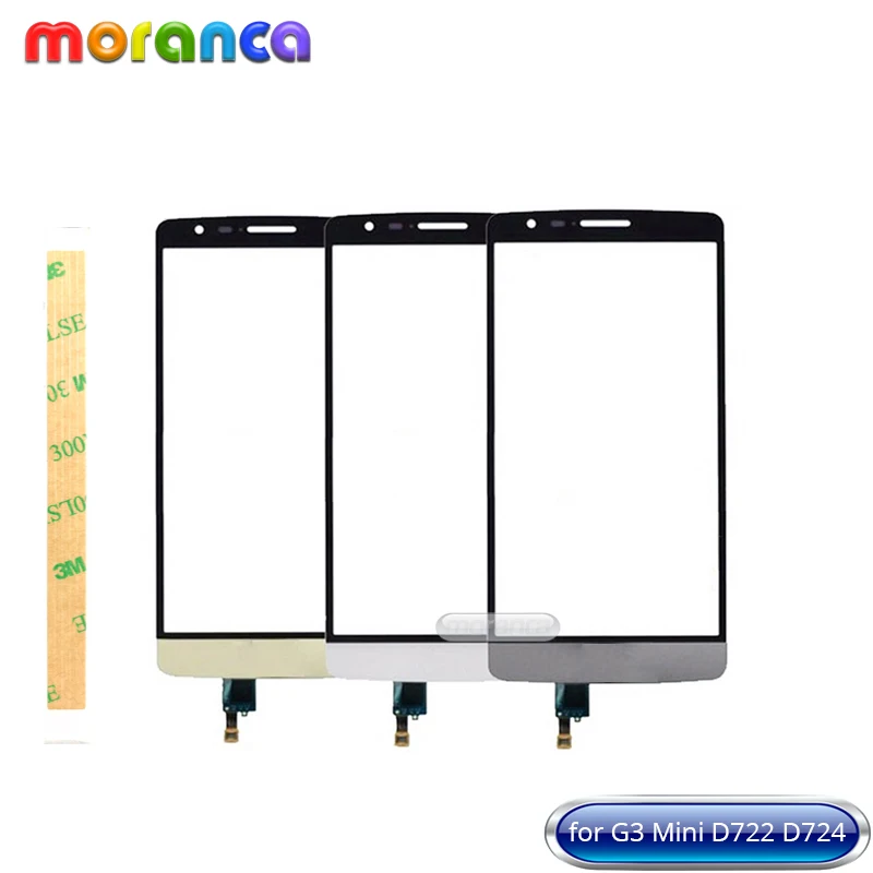 

5.0'' Screen for LG G3 Mini D722 D724 G3S Touch Screen Digitizer Front Glass Sensor Lens Panel White Black Gold + 3M Tape