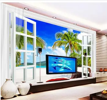 

3D wallpaper custom mural beauty non-woven wall paper home decoration The seaside scenery 3 d TV setting wall wallpaper