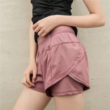 SOISOU женские спортивные шорты, дышащие шорты для йоги, высокая эластичность, одноцветные, для тренировок, фитнеса, Pantalon Corto Deporte Mujer