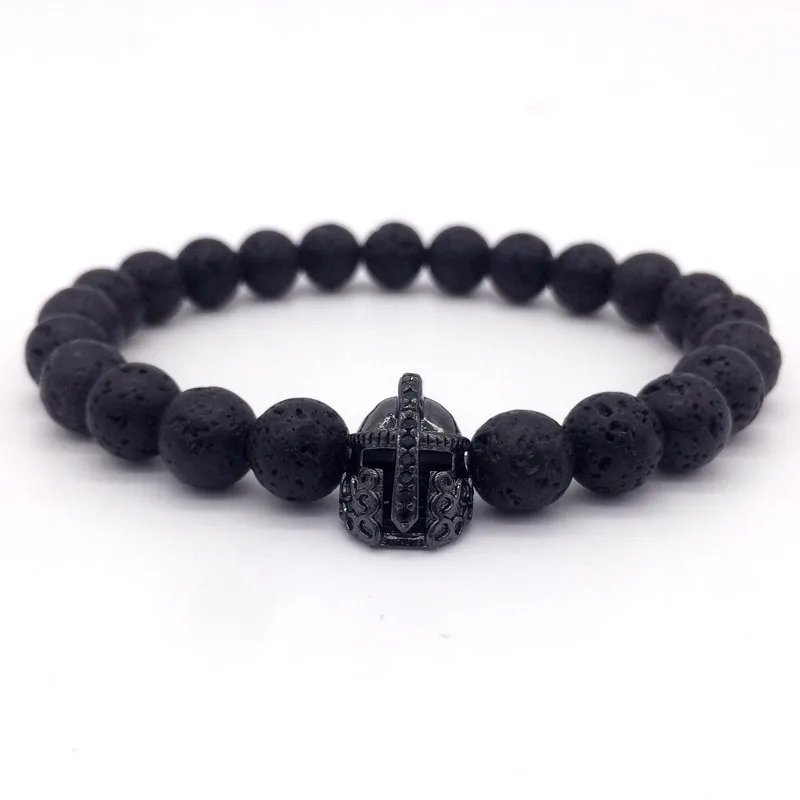 

Fashion 2019 New Warrior Men Bracelets Classic Simple Stone Beads Charm Bracelets For Men Jewelry Gift