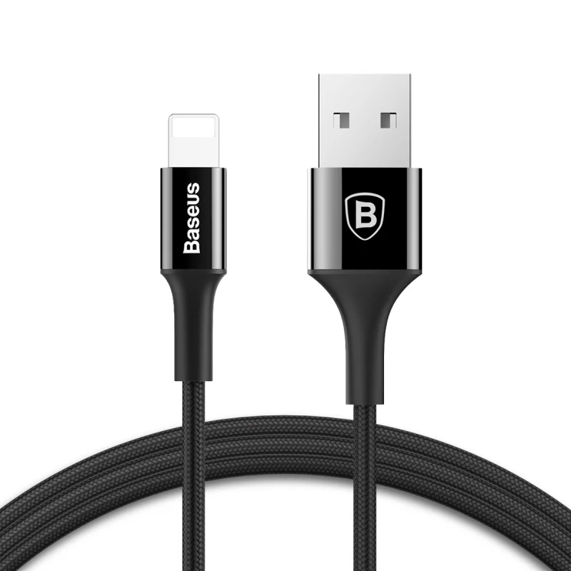 

Baseus USB cable for iPhone 5S 6 6S Plus 7 plus 8 plus X LED light 2A fast charger cable for iPhone lightning cable date