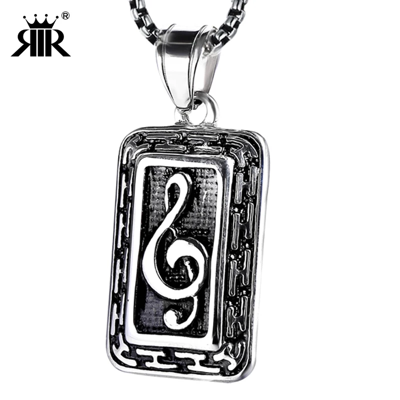 

RIR Treble Clef Music Note Necklace Pendant Silver Gold Stainless Steel Music Teacher Lover Gift For Musician Music Note Jewelry