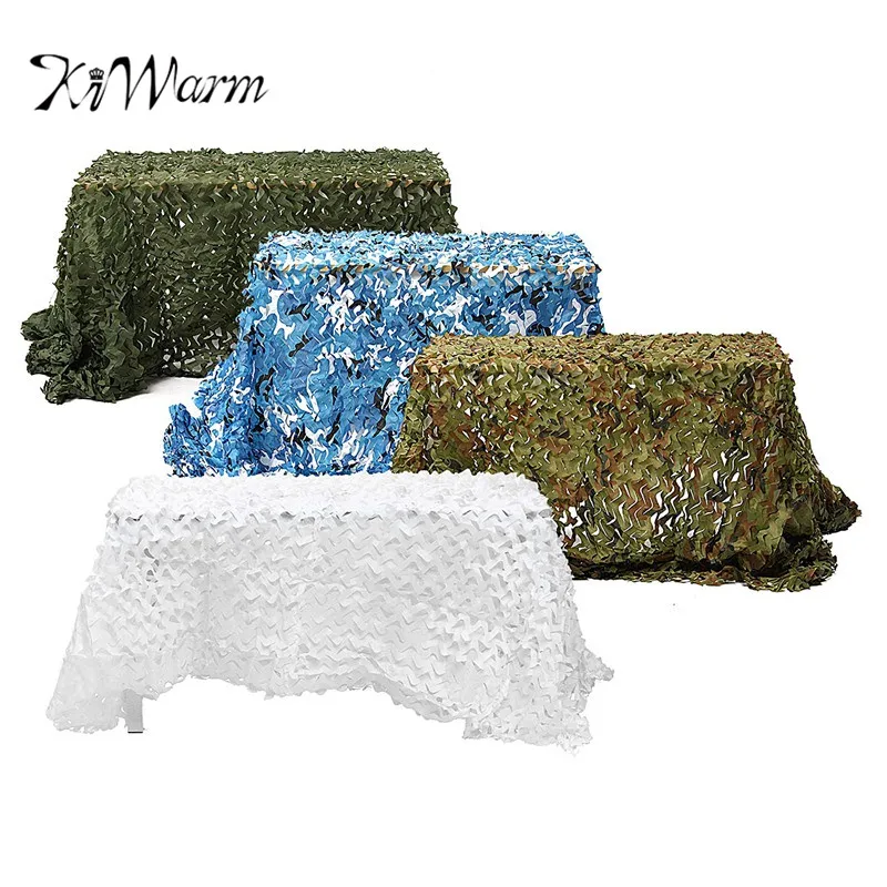 

KiWarm 5x2.5M Useful Outdoor Camo Net Military Camouflage Netting Mesh Games Hide Camouflage Net Hunting Camping Net 4 Colors
