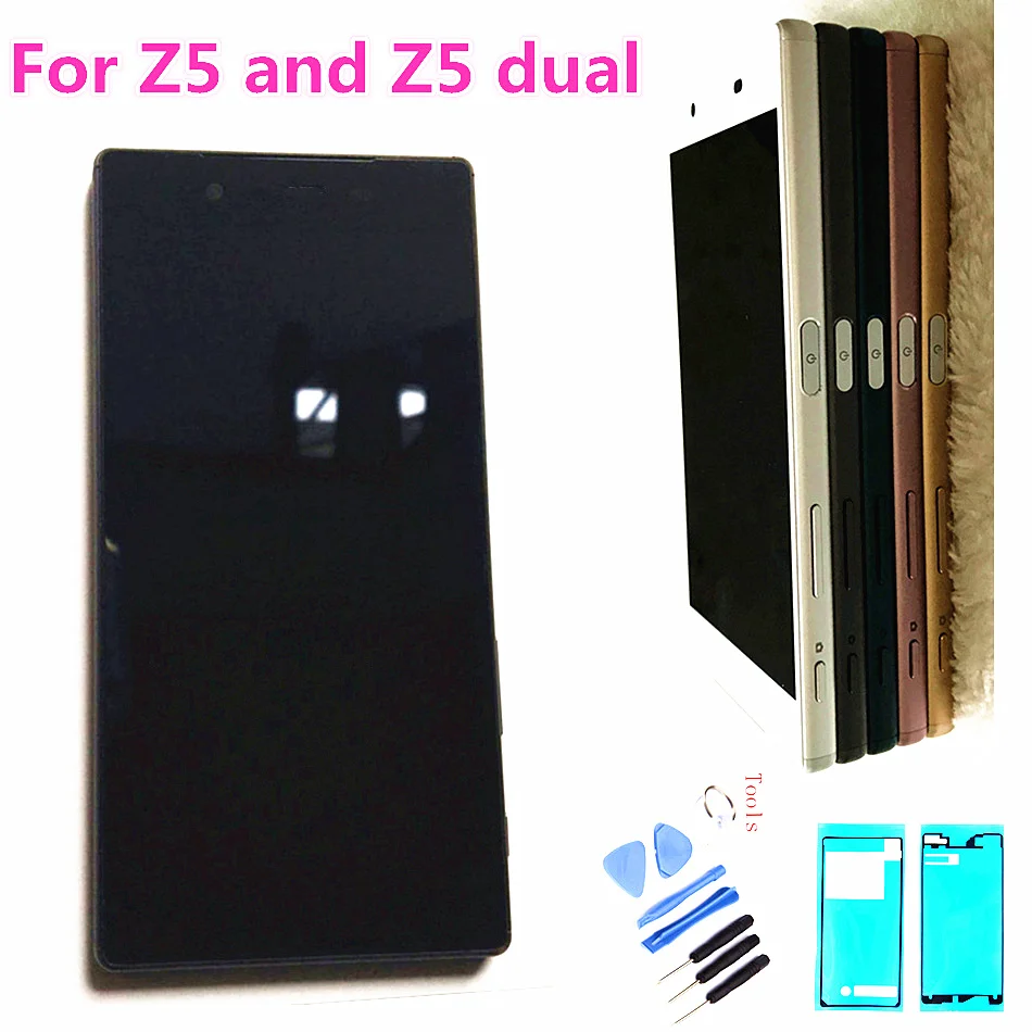 

For Sony Xperia Z5 E6633 E6683 E6603 E6653 LCD Display Touch Screen Digitizer Assembly with Frame Dual card For 5.2" Sony Z5 LCD