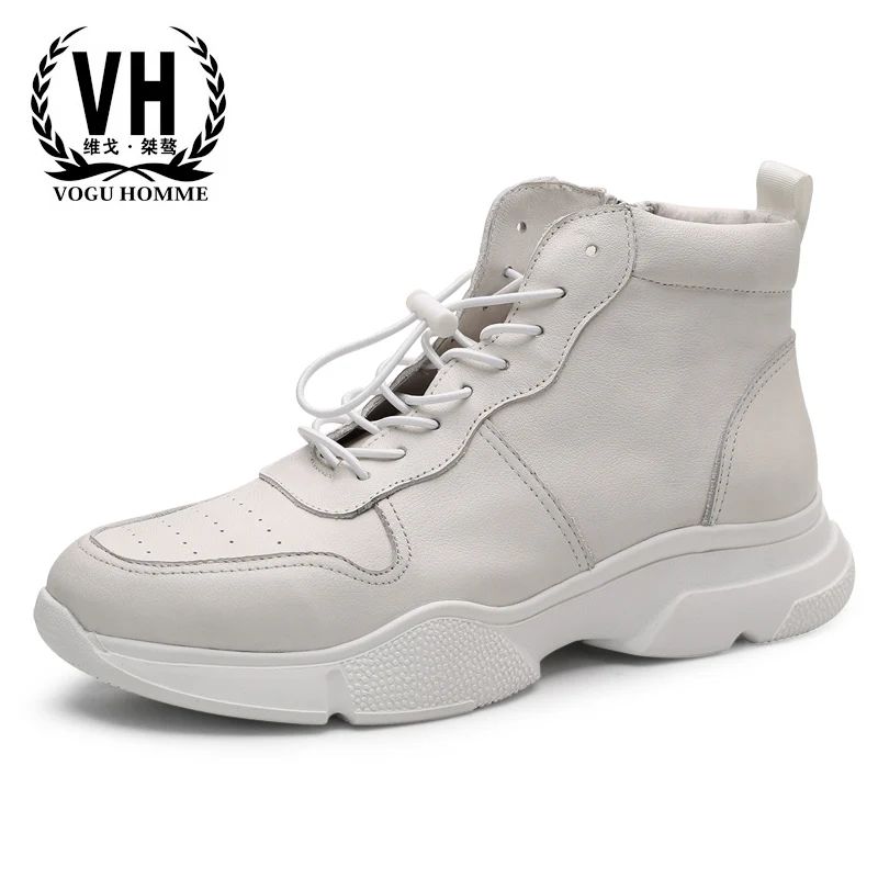 

real leather high-top shoes men fashion casual boots military boots all-match cowhide mens chelsea boots autumn winter sneakers