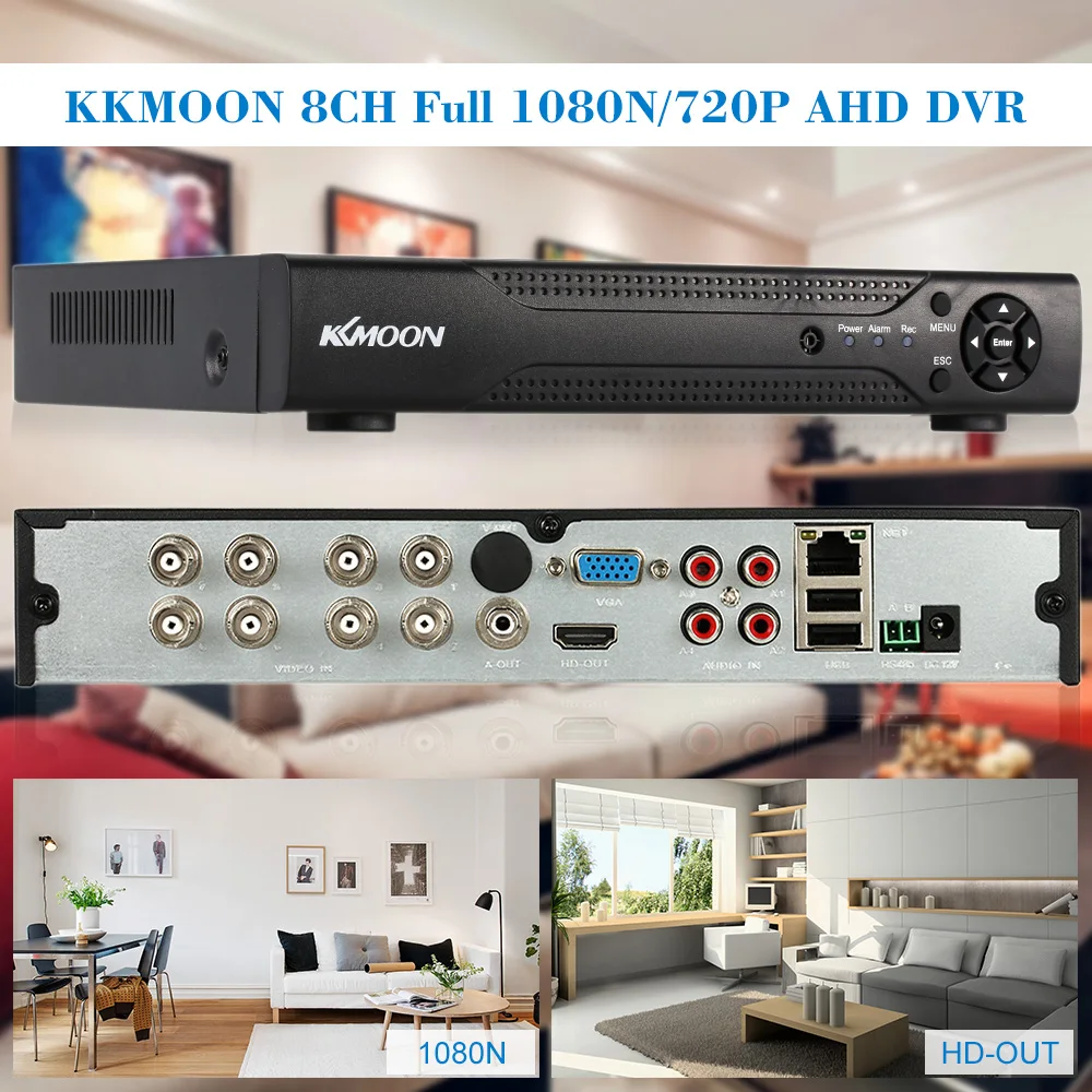 KKmoon Full 1080N/720P 8CH AHD DVR NVR+ 1 ТБ Seagate HDD HDMI P2P Onvif PNP 8CH AHD DVR рекордер для камера видеонаблюдения системы безопасности