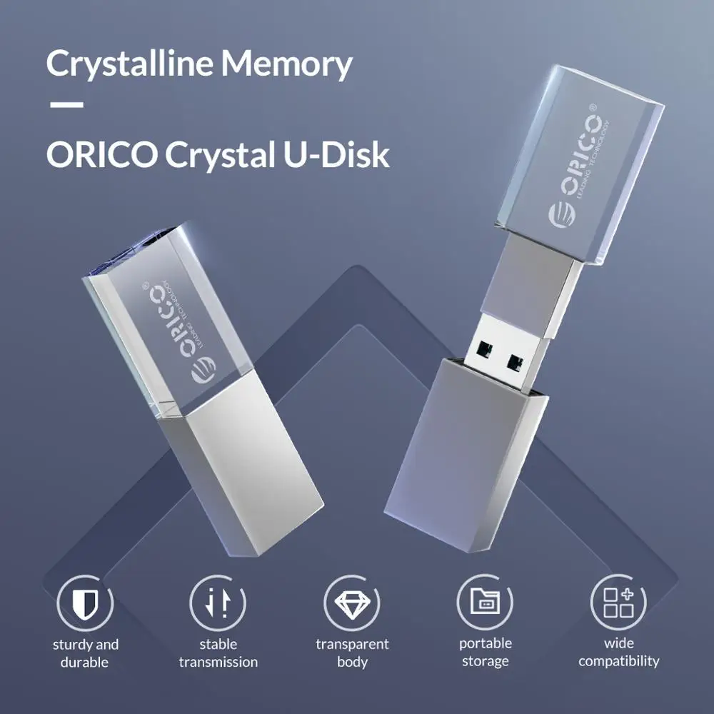 ORICO Crystal USB3.0 Flash Pen Drive 64GB 32GB 16GB Pendrive Waterproof U Disk Flash Memory Stick For Computer Mobile Phones