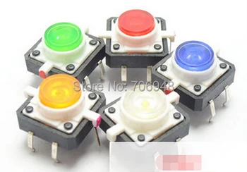 

MIX COLOR LED push button switch 12*12*7mm each color 50pcs
