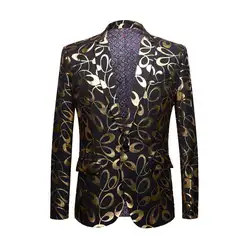 GL & DR 2019 Новая повседневная мужская одежда Весенняя верхняя одежда золотая ткань тонкий модный костюм верхняя одежда праздничные вечерние