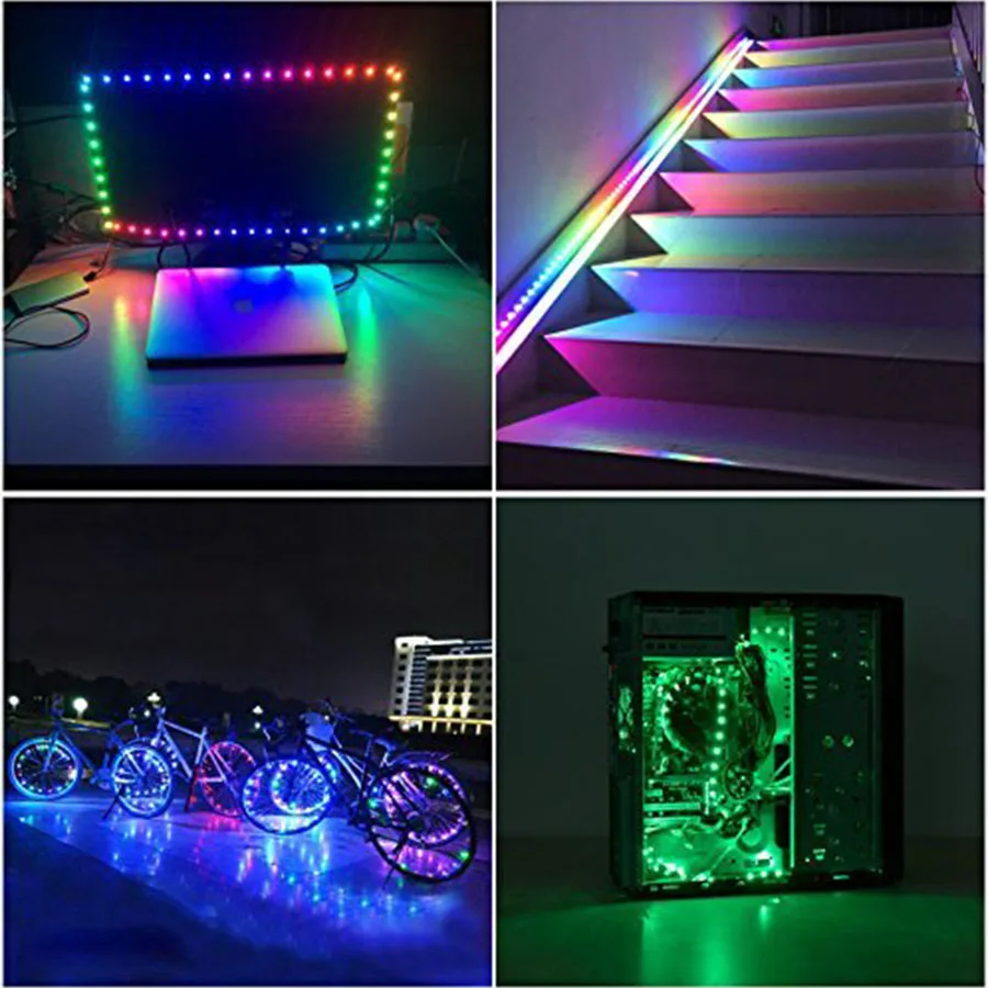 

Tanbaby 1M 2M 3M 4M 5M USB 5V RGB 5050 LED Strip Light with RF Controller Waterproof TV Backlighting indoor living room decor