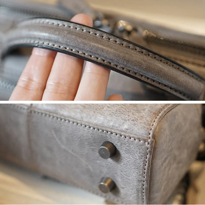 AETOO Handmade head cowhide vintage handbag, leather shoulder oblique strap female bag, casual small simple lady bag