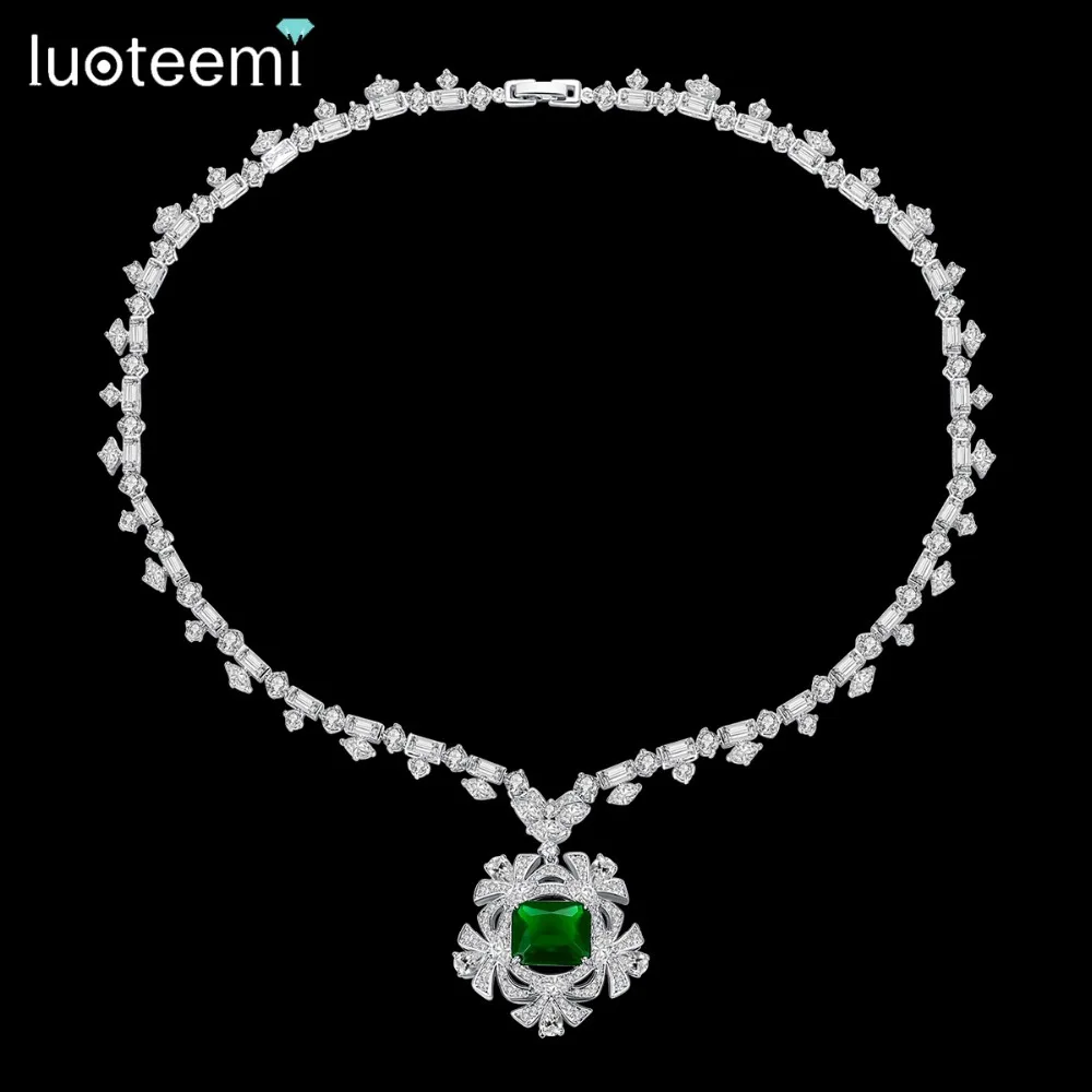 LUOTEEMI новое ожерелье с подвеской в виде большого цветка для женщин свадебной