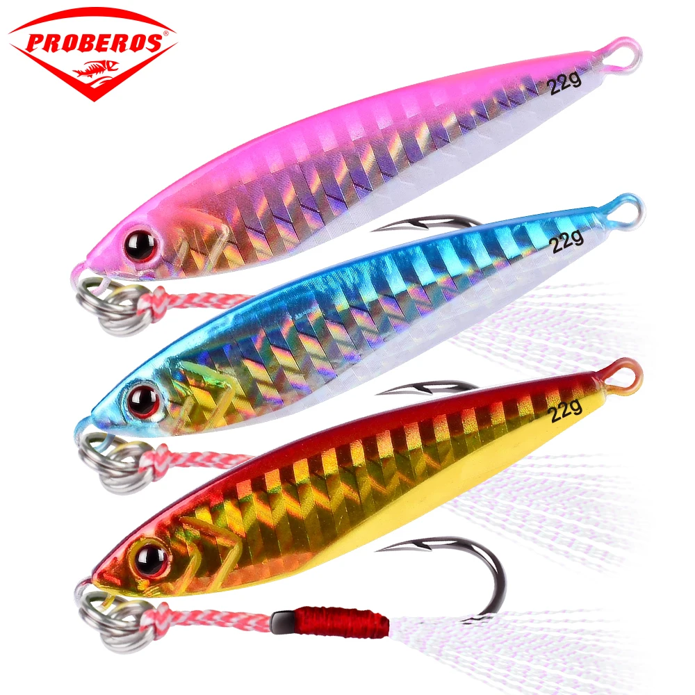 

1PC Metal Fishing Lures 14&22&30g Lead Fishing Tackle Metal Jigging Fishing Lure with Hooks Artificial Hard Bait