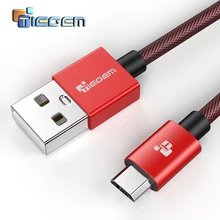 TIEGEM Micro USB Cable 2A Fast Charging Nylon USB Sync Data Mobile Phone Android Charger Cable for Samsung Sony HTC LG Cable