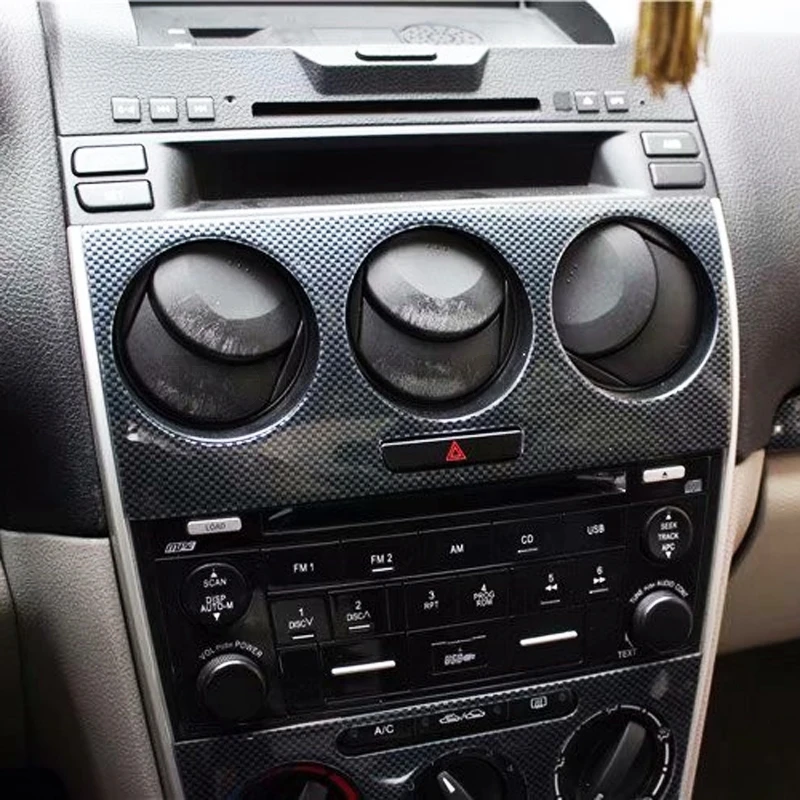 TOMEFON для Mazda 6 от 2006 до ABS углеродное волокно краска для межкомнатных дверей панель передняя AC вентиляционное отверстие Средний подлокотник коробка Задняя отделка стиль