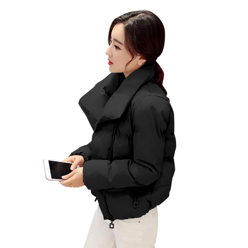 

2019 New Winter Women's Down Cotton Padded Jacket Women Wadded Jackets Warm white Coat Parka Bread Style Loose Outwear Coats
