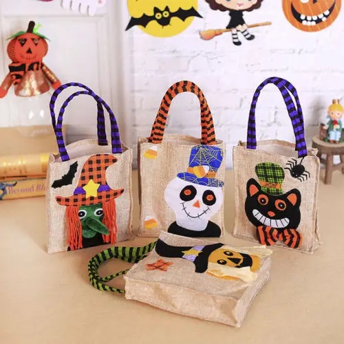 

Halloween Carrier Bag Pumpkin Ghost Pattern Bag Candy Gift Holder Bag Decoration New