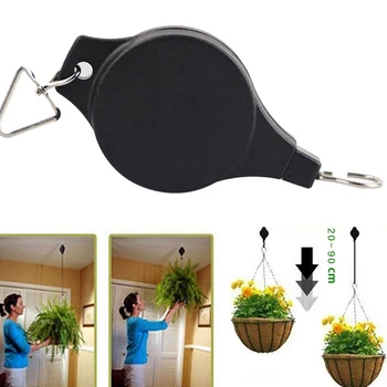 

15kg High Quality Retractable Pulley Hanging Basket Pull Down Hanger Flower Plant Baskets Pots For Garden Tools Support Under@