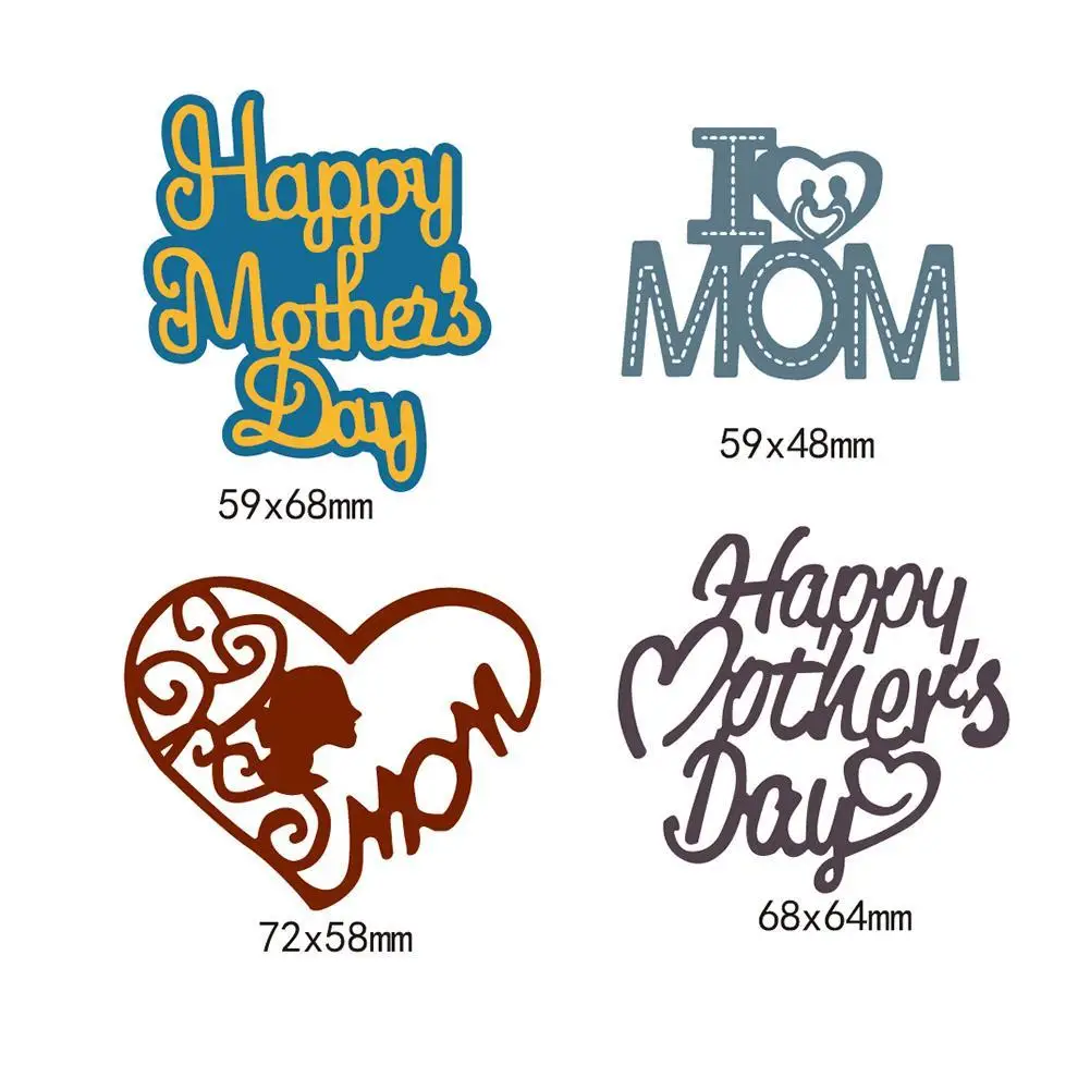 

Metal Cutting Dies Happy Mother Day Die-Cut Stencil for Card making DIY scrapbooking embossing photo Album Decorative Craft Dies