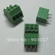 Шаг 3,5 мм 3 pin/способ винтовой клеммный блок соединитель зеленый цвет подключаемый тип с булавкой 30 шт