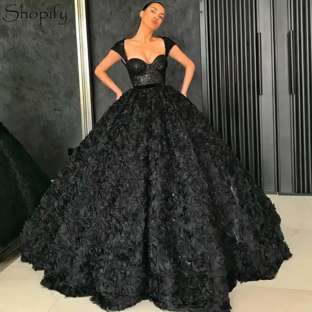 black elegant gown