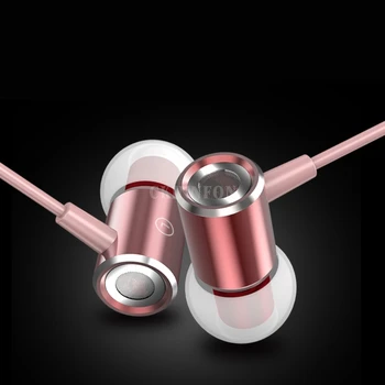 

100Pcs/Lot Magnetic Metal Sport Earphones HIFI Super Bass Headset Stereo Earbuds Handsfree with Mic For Cellphone PC