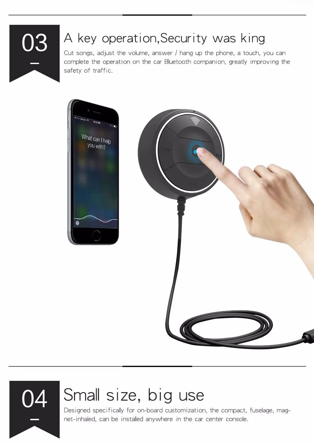 Fio Bluetooth Car Receptor NFC AUX Adaptador