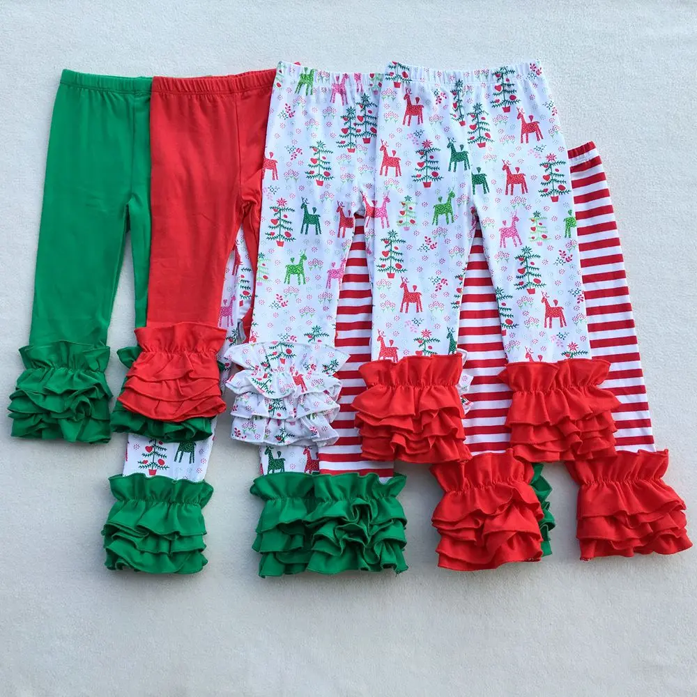 

Christmas Girls Icing Ruffle Leggings,Icings Persnickety toddler ruffle pants,aqua pink Triple ruffle leggings capris
