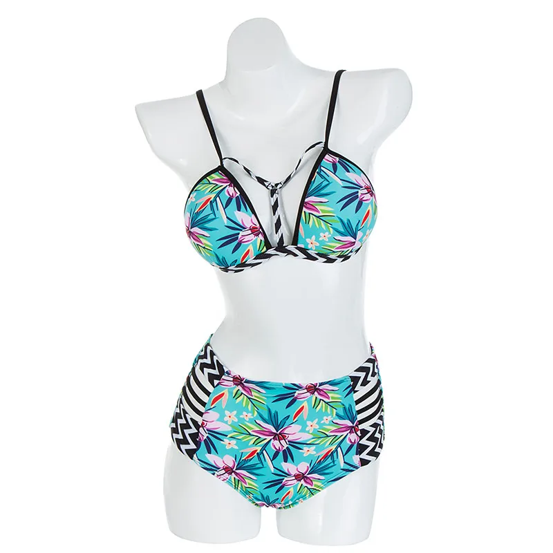 Minimalism-Le-Sexy-Halter-Top-Bikini-2017-New-Sexy-High-Waist-Print-Swimwear-Swimsuit-Push-Up