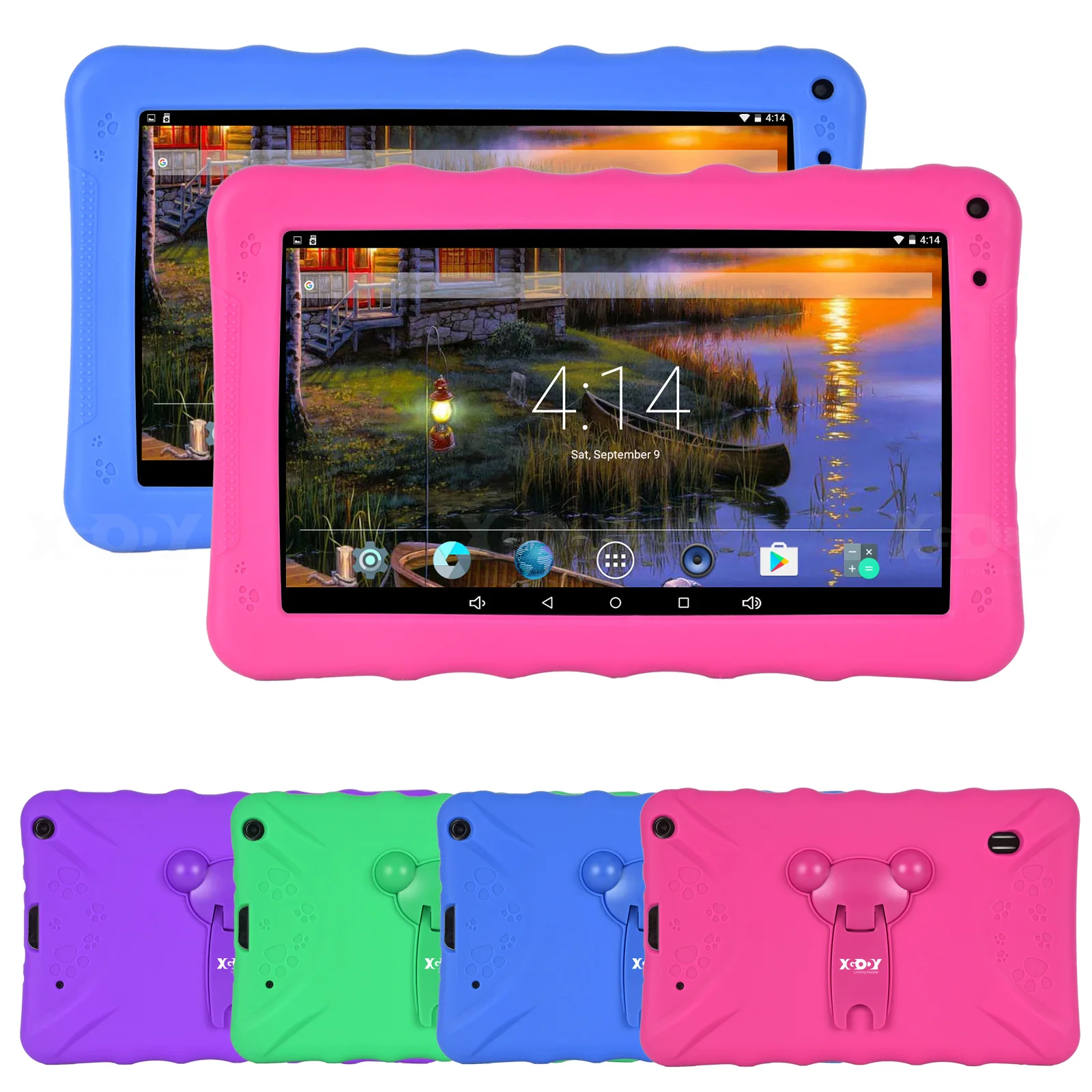 

XGODY New 9 Inch Tablet PC Android 6.0 Quad Core 1GB 16GB 800*480 HD Dual Camera WiFi Bluetooth Tablets with case cover