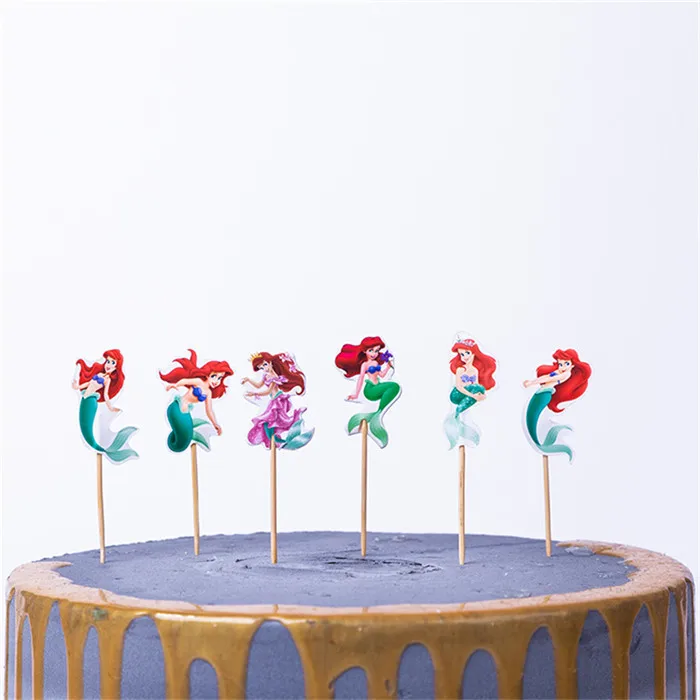 24 шт. форзенская принцесса день рождения торт Топпер Дети сувениры украшения кекс топперы Микки Минни Baby Shower принадлежности - Цвет: Cake Topper-25