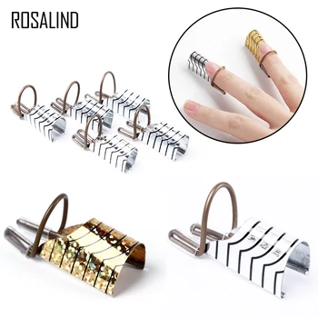 

ROSALIND 5PCS/Adjustable Finger Restbox for Nail Reusable Care Aluminum Guide Forms Extension Tool for UV Gel Nail Extension
