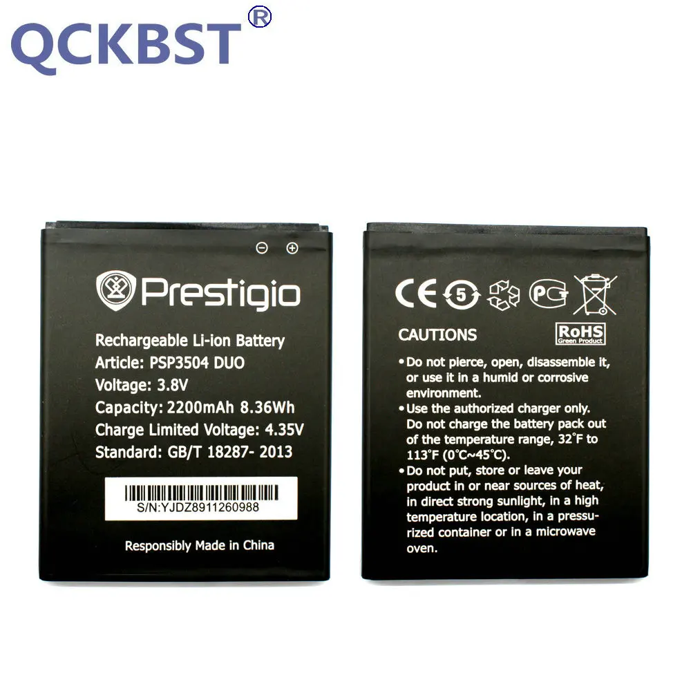 

QCKBST For Prestigio MultiPhone PSP3504 DUO New 2200mAh Replacement Battery Batteries In stock Tracking code