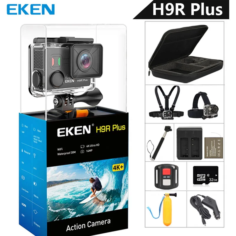 Eken H9R плюс экшн Камера со сверхвысоким разрешением Ultra HD 4 K Ambarella A12 k/30fps 1080 p/60fps для