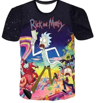 Hip Hop WomenMens t shirt Cartoon Rick and Morty Short Sleeves 3D Print T-Shirt Summer Casual Clothes Top Tees Plus S-5XL R1410