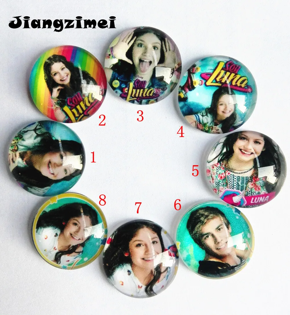 

30pcs/lot soy luna Glass cabochon 20mm base connectors DIY baracelet nacklace Earrings key ring making