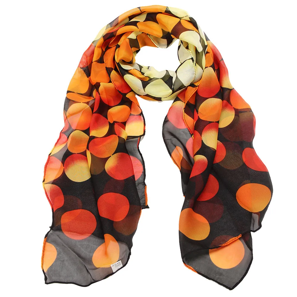 Женская шаль шифон точка прямоугольный шарф Защита от солнца Марля Керчи дамы шарфы марля платок Y20 - Цвет: Orange