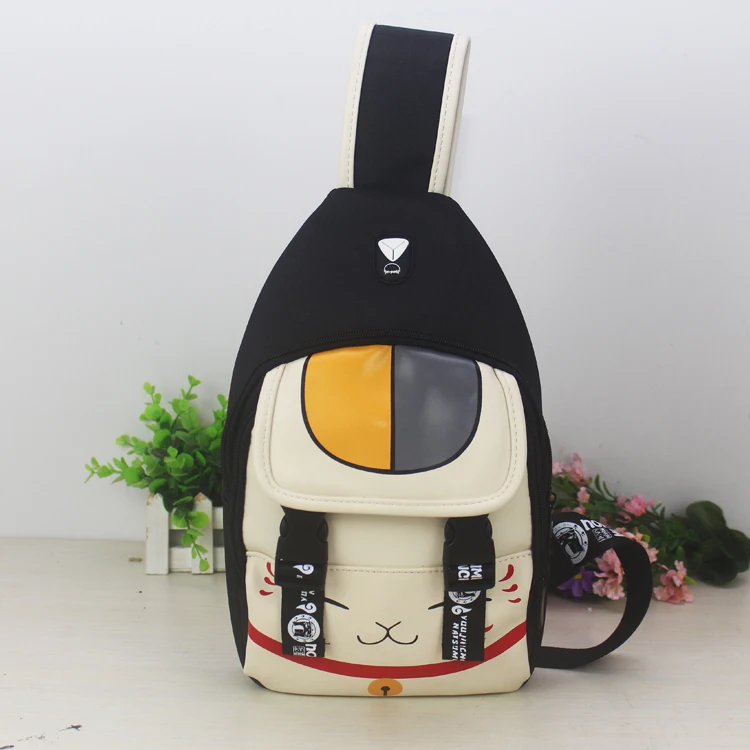

Anime Natsume Yuujinchou Cartoo fashion cute Nyanko-sensei man woman Leisure Handbags PU Chest bags Street bag